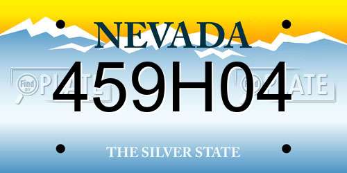 459H04 Nevada License Plate