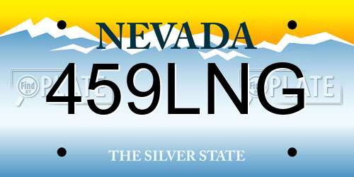 459LNG Nevada License Plate