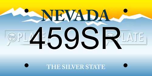 459SR Nevada License Plate