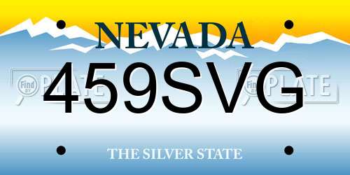 459SVG Nevada License Plate
