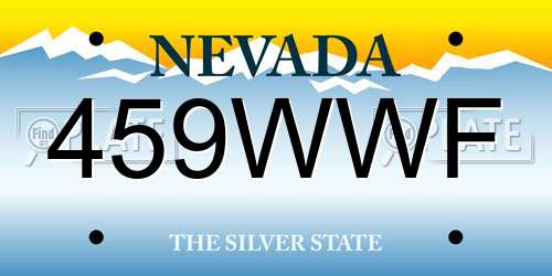 459WWF Nevada License Plate