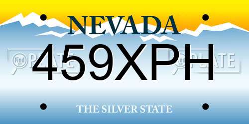 459XPH Nevada License Plate