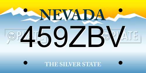459ZBV Nevada License Plate