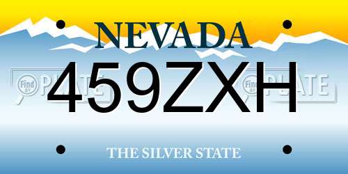 459ZXH Nevada License Plate