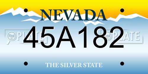 45A182 Nevada License Plate