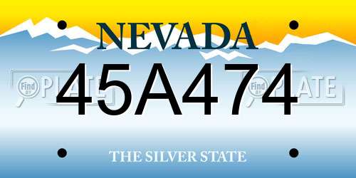 45A474 Nevada License Plate