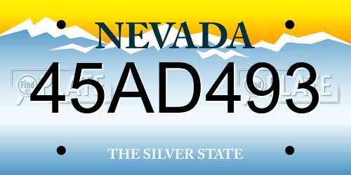 45AD493 Nevada License Plate