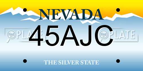 45AJC Nevada License Plate