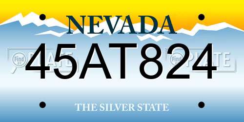 45AT824 Nevada License Plate