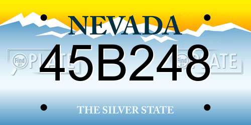 45B248 Nevada License Plate
