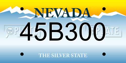 45B300 Nevada License Plate