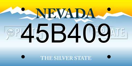 45B409 Nevada License Plate