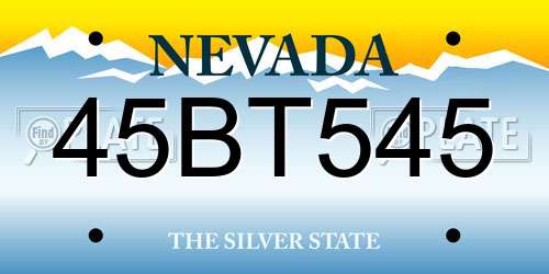 45BT545 Nevada License Plate