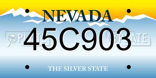 45C903 Nevada License Plate