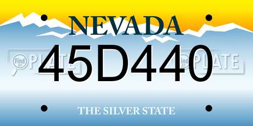 45D440 Nevada License Plate