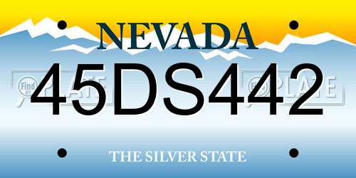 45DS442 Nevada License Plate