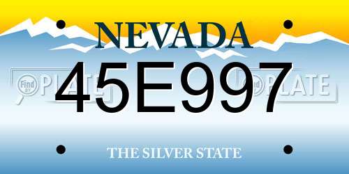 45E997 Nevada License Plate