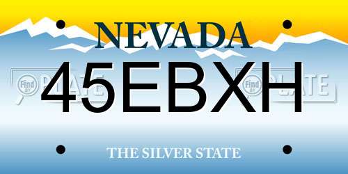 45EBXH Nevada License Plate