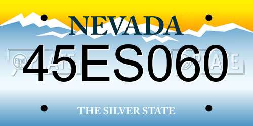45ES060 Nevada License Plate