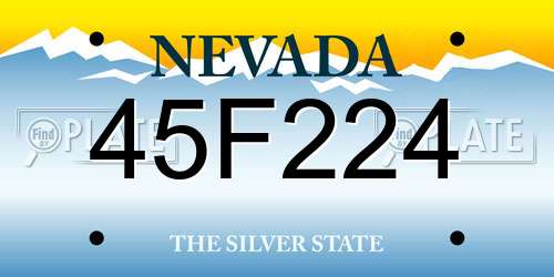 45F224 Nevada License Plate