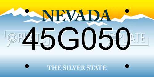 45G050 Nevada License Plate