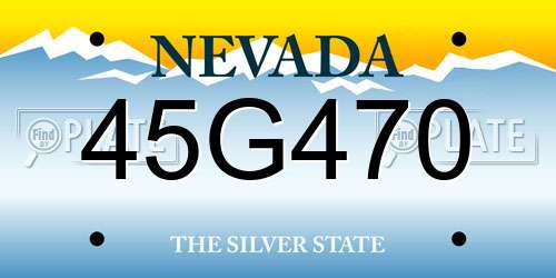 45G470 Nevada License Plate