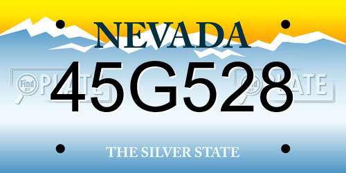 45G528 Nevada License Plate