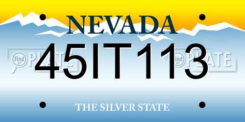 45IT113 Nevada License Plate