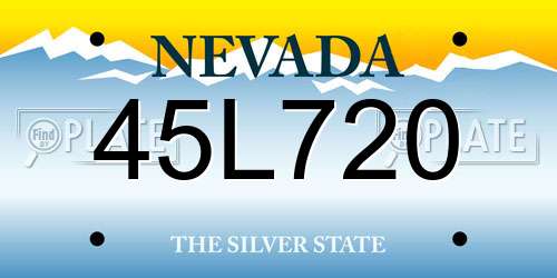 45L720 Nevada License Plate