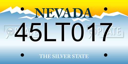 45LT017 Nevada License Plate
