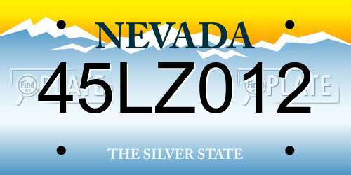 45LZ012 Nevada License Plate