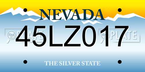 45LZ017 Nevada License Plate