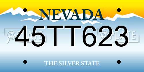 45TT623 Nevada License Plate