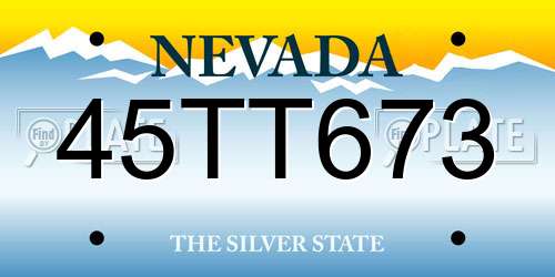 45TT673 Nevada License Plate