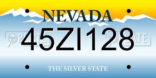 45ZI128 Nevada License Plate