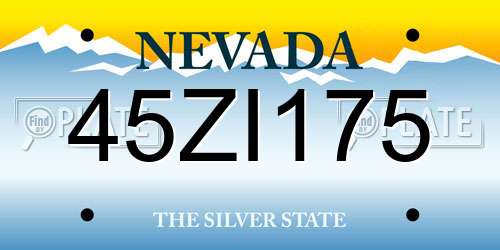 45ZI175 Nevada License Plate