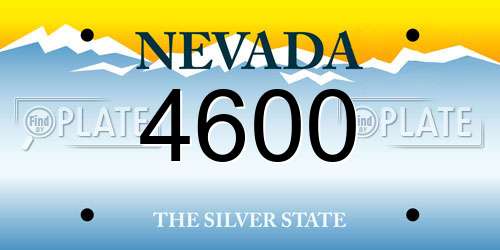 4600 Nevada License Plate