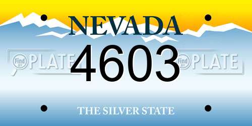 4603 Nevada License Plate