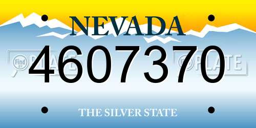 4607370 Nevada License Plate