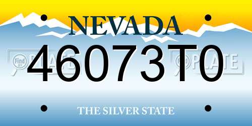 46073T0 Nevada License Plate