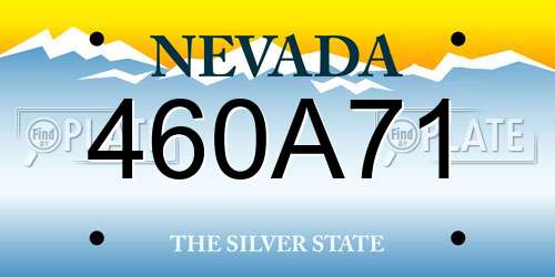 460A71 Nevada License Plate