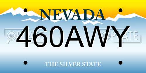 460AWY Nevada License Plate