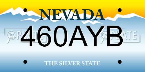 460AYB Nevada License Plate