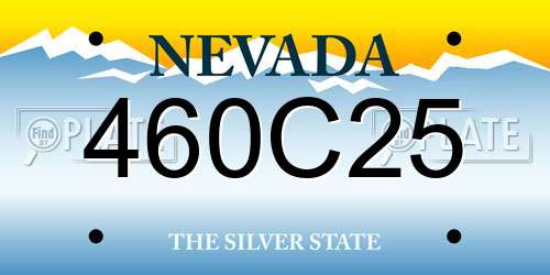 460C25 Nevada License Plate