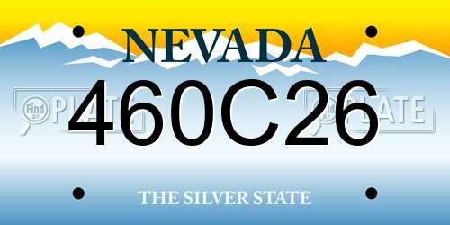 460C26 Nevada License Plate