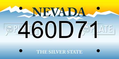 460D71 Nevada License Plate