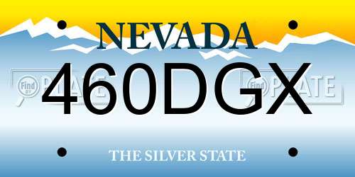 460DGX Nevada License Plate