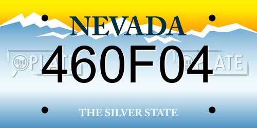 460F04 Nevada License Plate