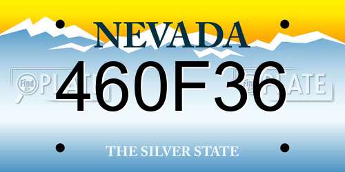 460F36 Nevada License Plate