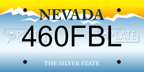 460FBL Nevada License Plate